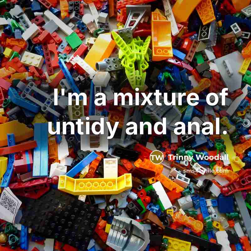 “I'm a mixture of untidy and anal.…” quote by Trinny Woodall