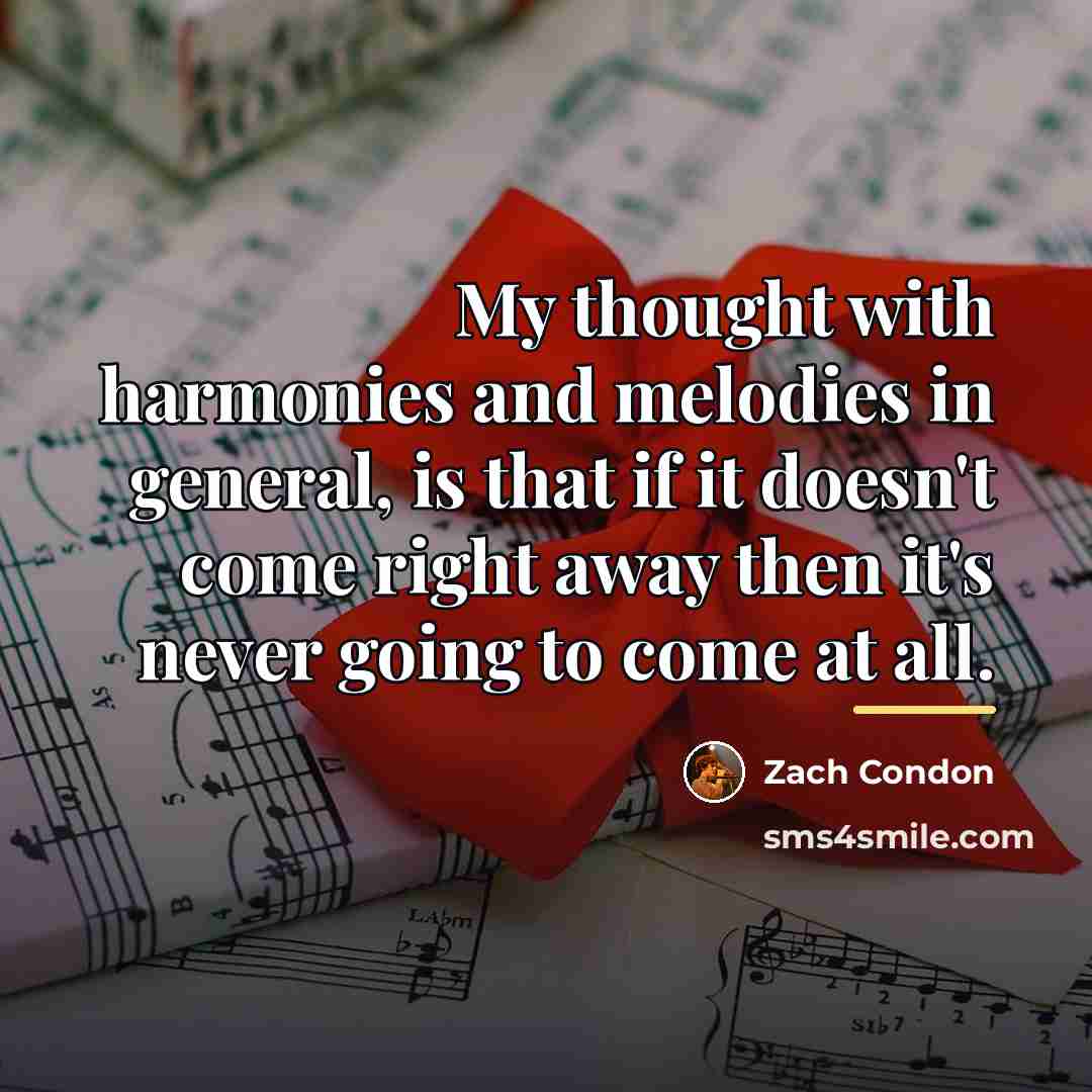 “My thought with harmonies and melodies in general, is that…” quote by Zach Condon