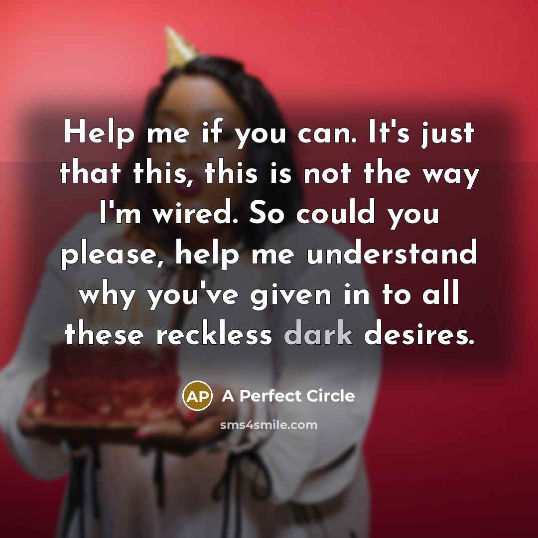“Help me if you can. It's just that this, this…” quote by A Perfect Circle