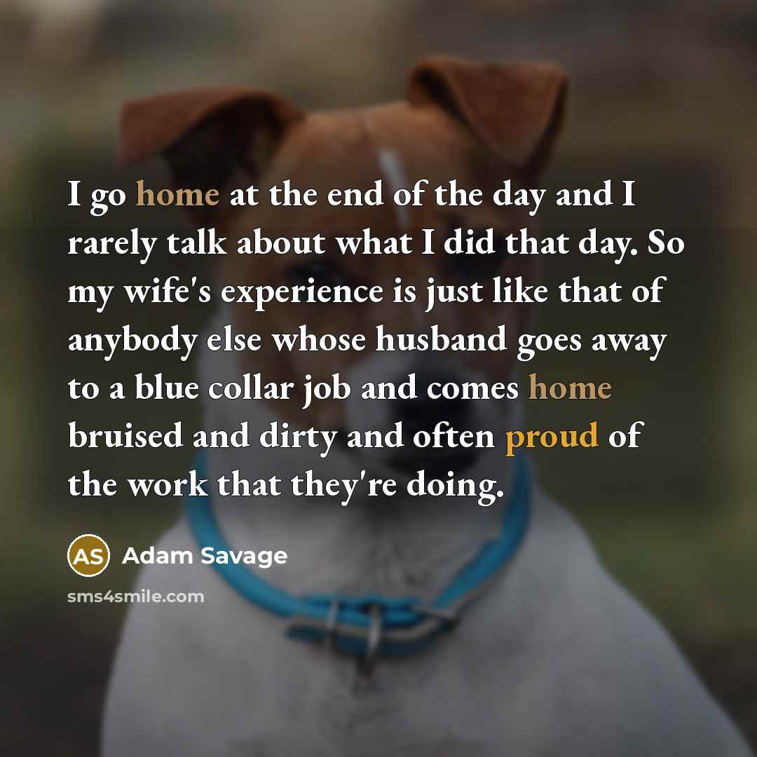 “I go home at the end of the day and…” quote by Adam Savage