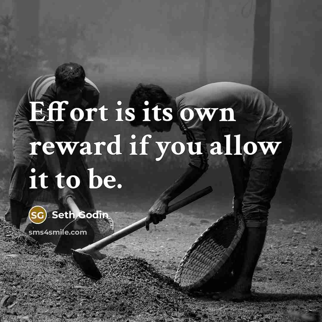 “Effort is its own reward if you allow it to…” quote by Seth Godin
