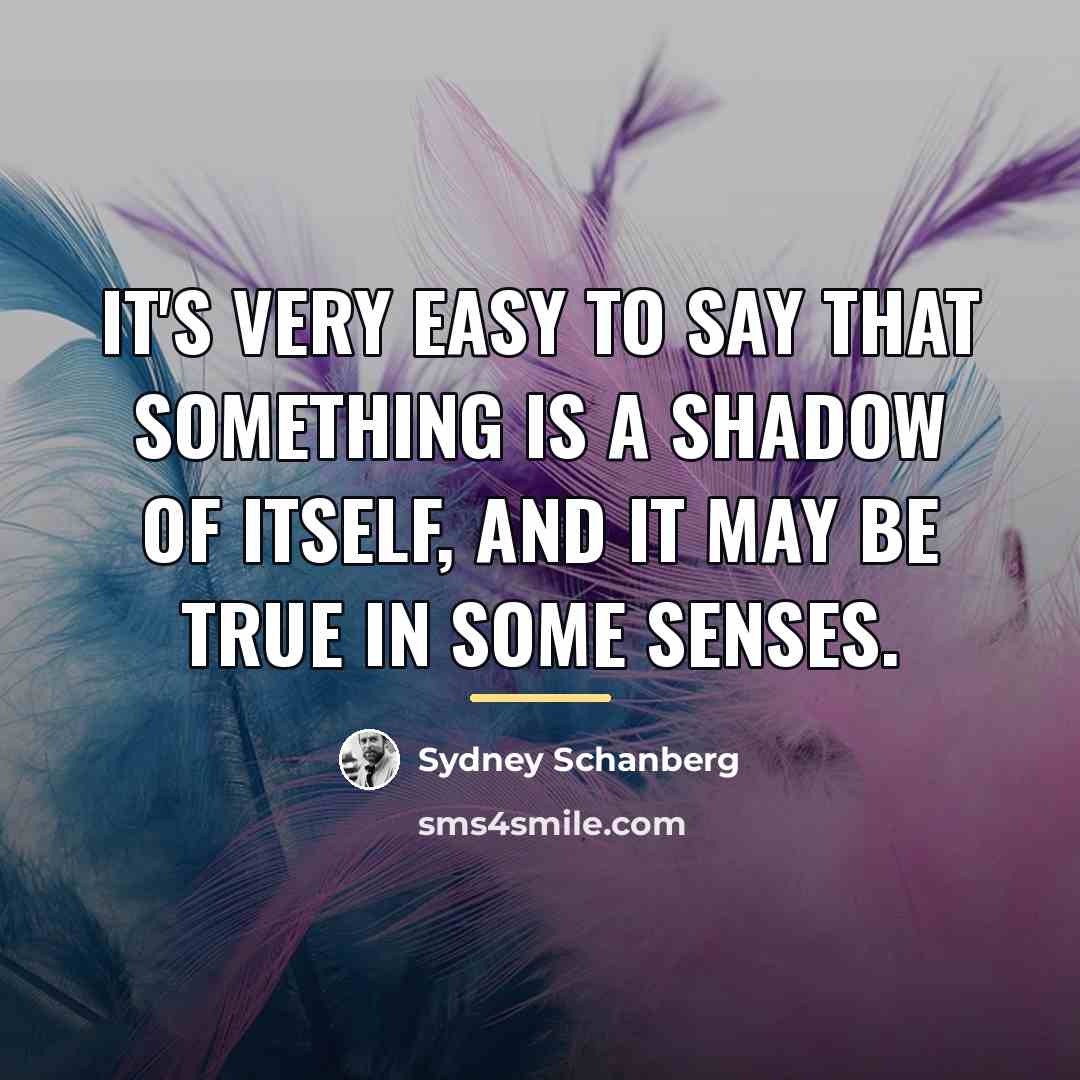 “It's very easy to say that something is a shadow…” quote by Sydney Schanberg