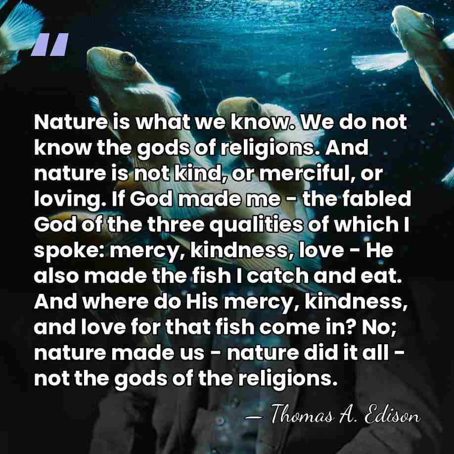 Nature is what we know. We do not know the gods of&hellip; - Thomas Edison