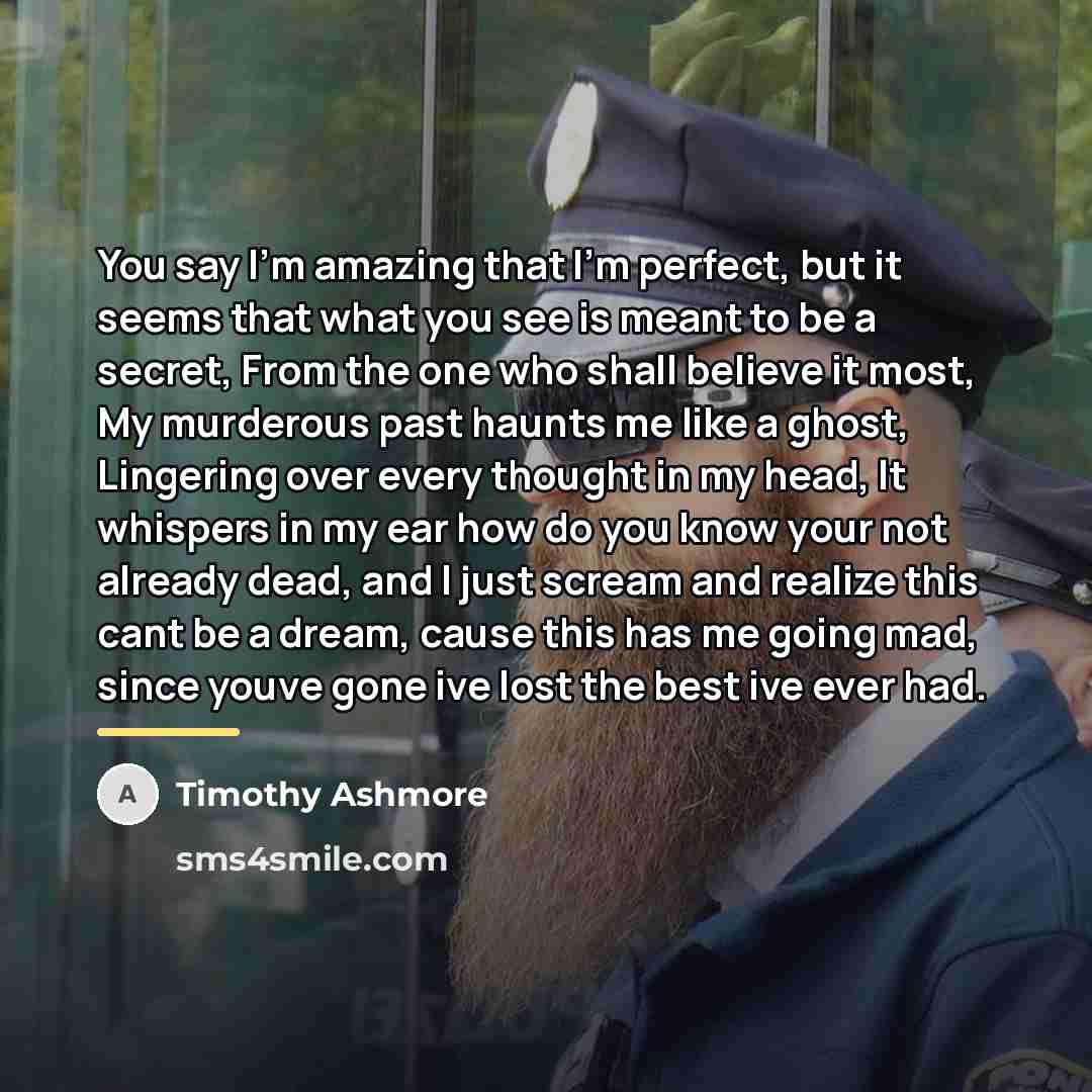 “You say I'm amazing that I'm perfect, but it seems…” quote by Timothy Ashmore