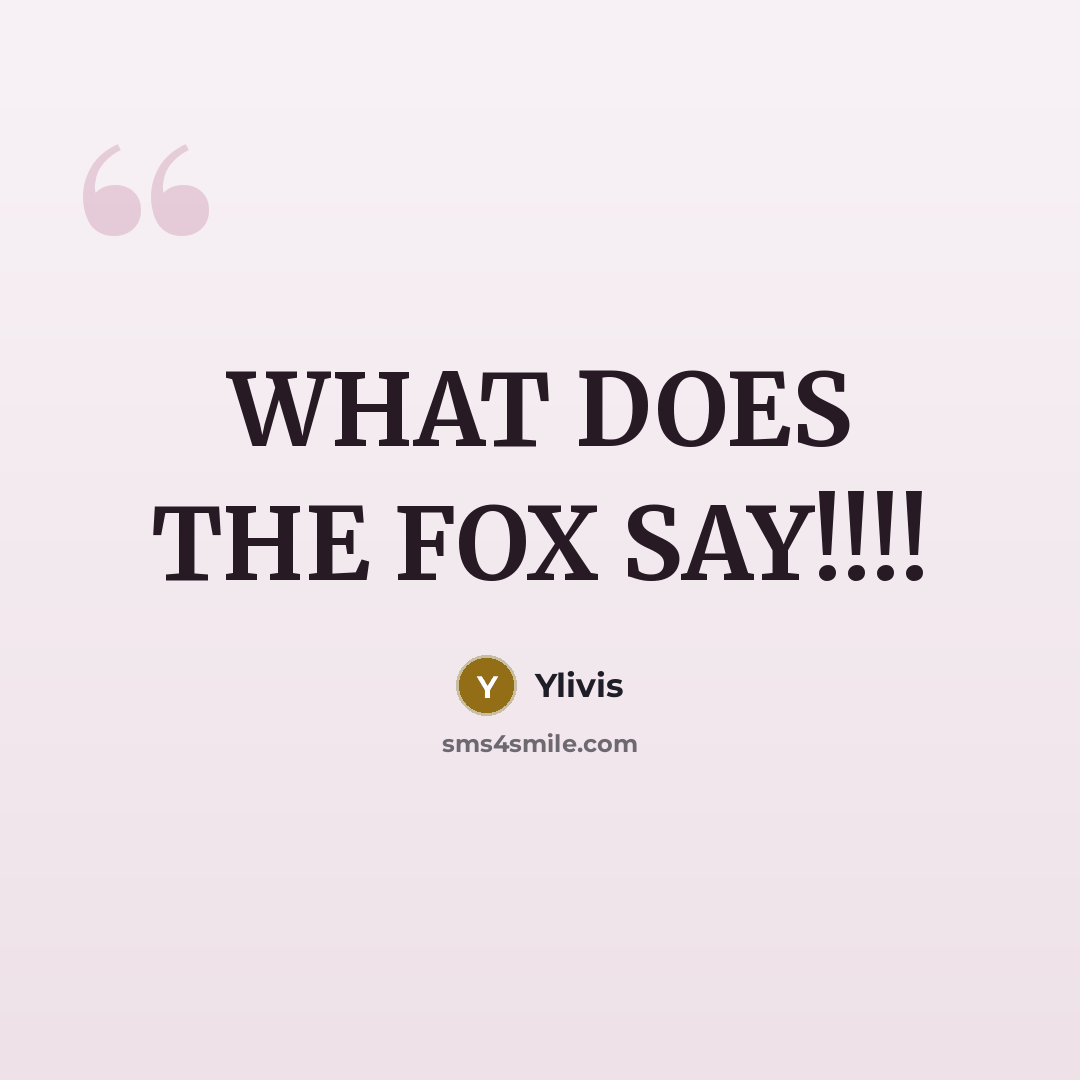 “WHAT DOES THE FOX SAY!!!!” quote by Ylivis