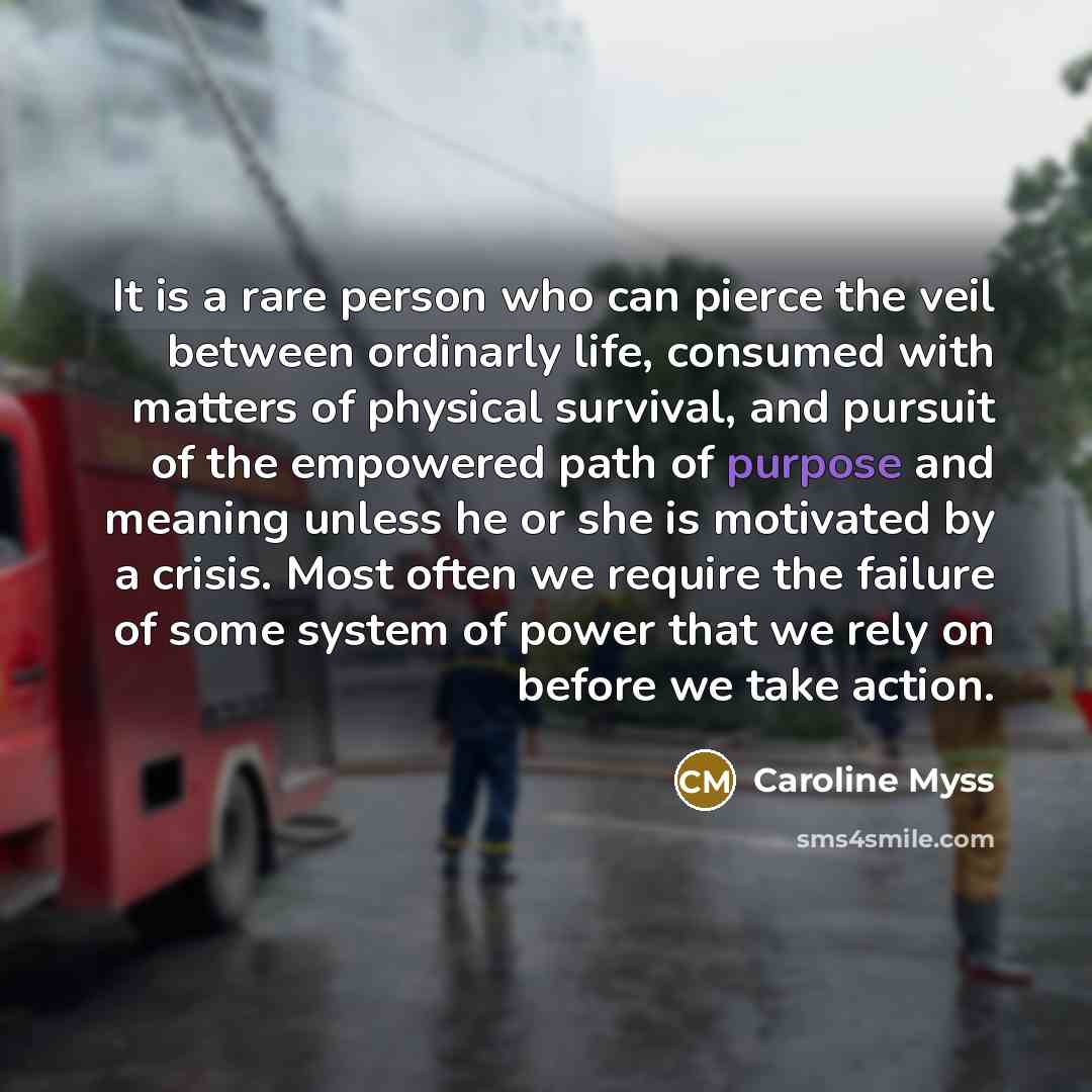 “It is a rare person who can pierce the veil…” quote by Caroline Myss