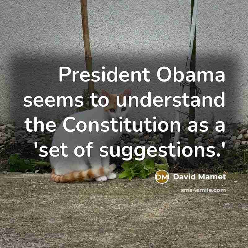 “President Obama seems to understand the Constitution as a 'set…” quote by David Mamet