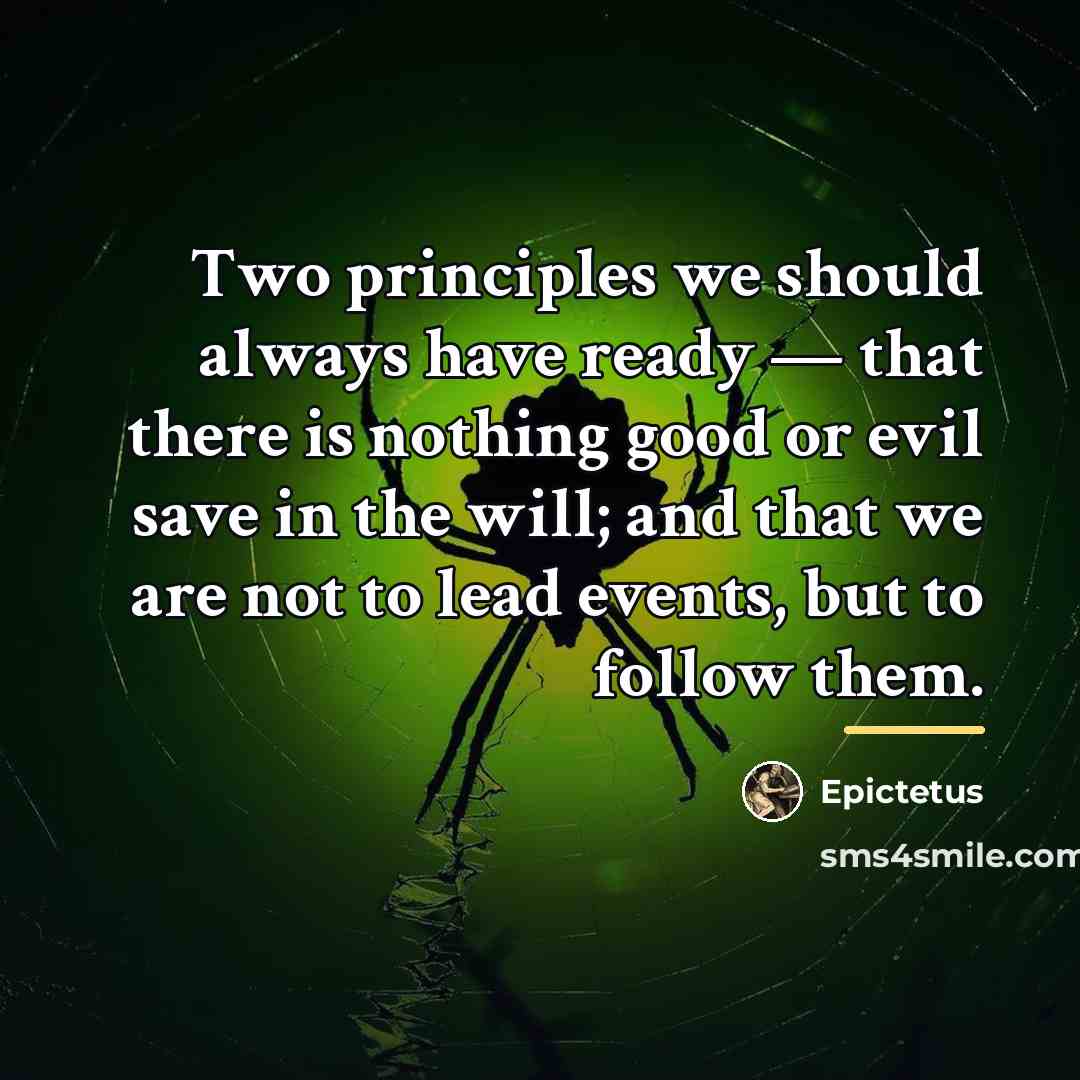 “Two principles we should always have ready — that there…” quote by Epictetus