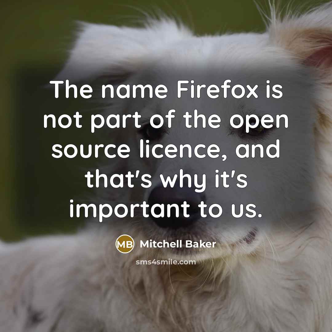 “The name Firefox is not part of the open source…” quote by Mitchell Baker
