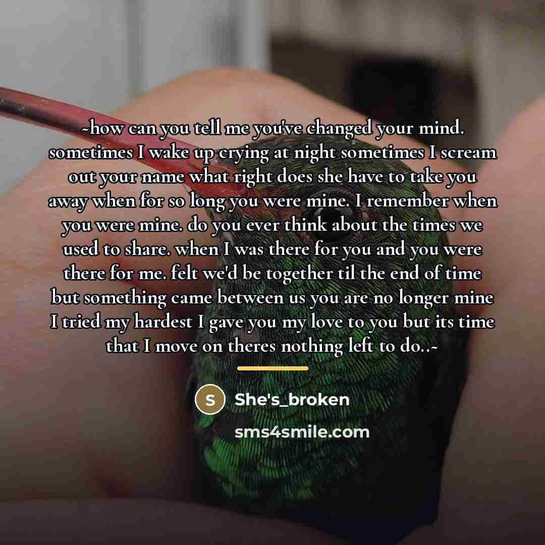 “~how can you tell me you've changed your mind. sometimes…” quote by She's_broken