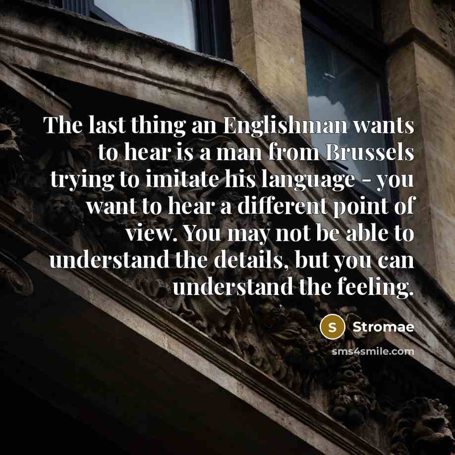 “The last thing an Englishman wants to hear is a…” quote by Stromae
