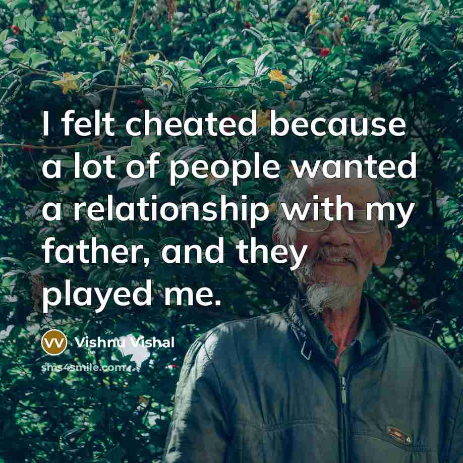 “I felt cheated because a lot of people wanted a…” quote by Vishnu Vishal