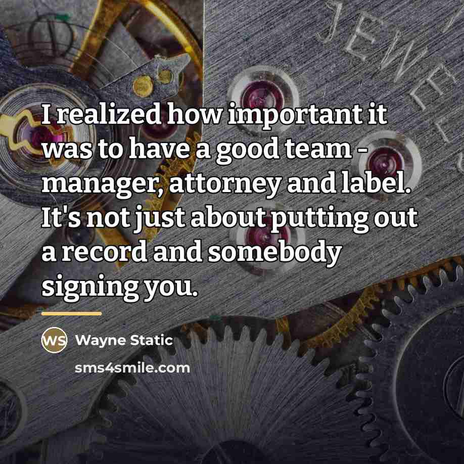 “I realized how important it was to have a good…” quote by Wayne Static