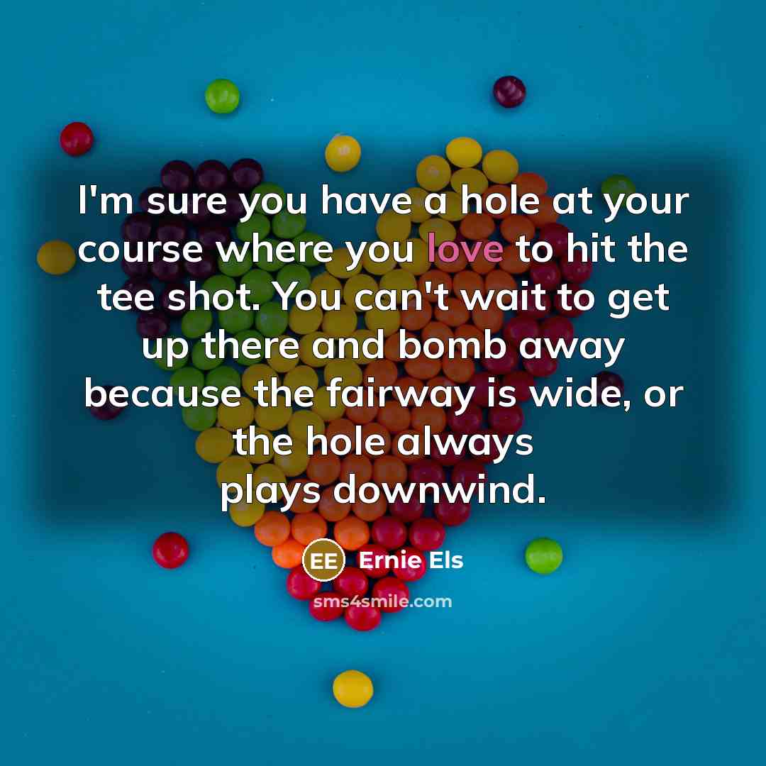“I'm sure you have a hole at your course where…” quote by Ernie Els