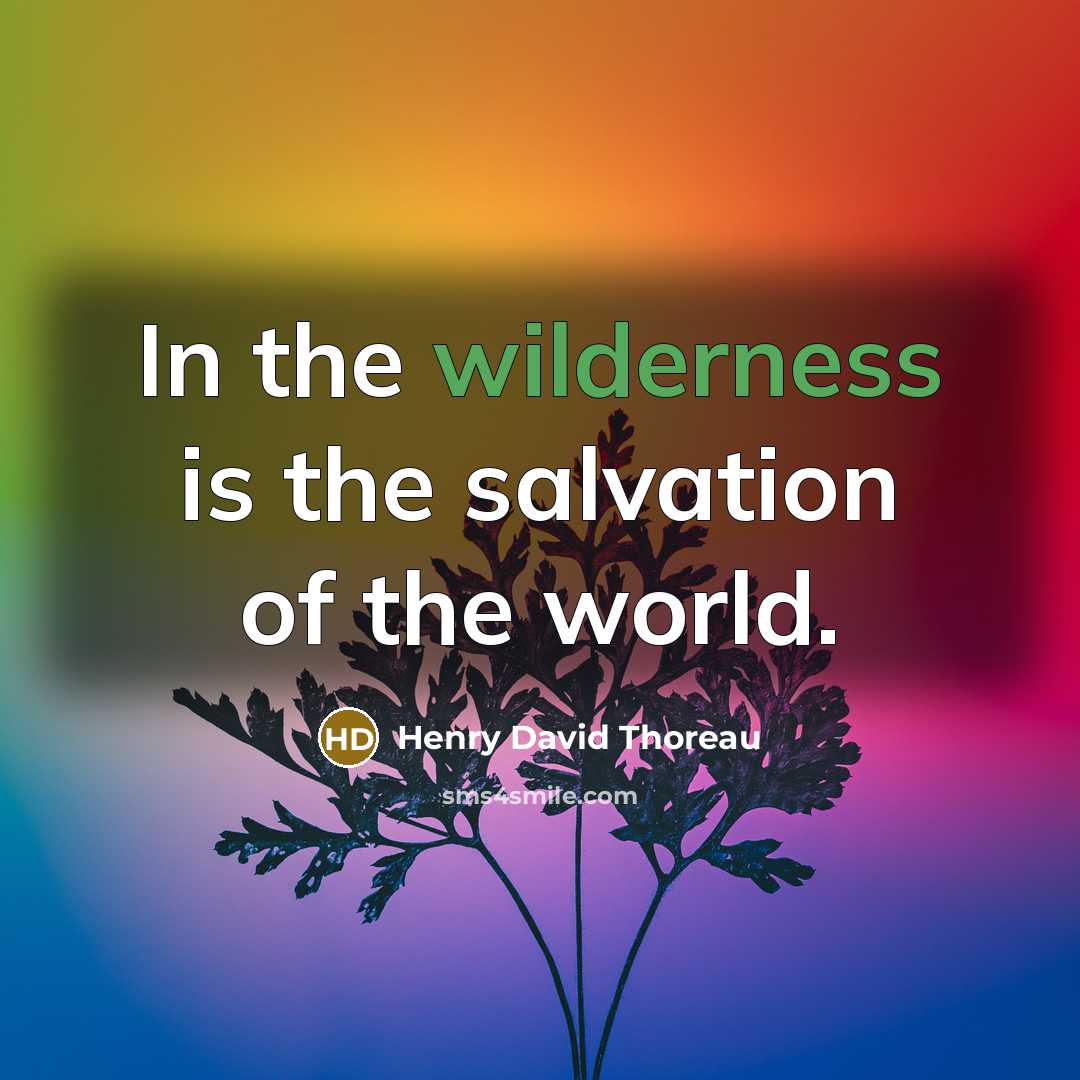 “In the wilderness is the salvation of the world.…” quote by Henry David Thoreau