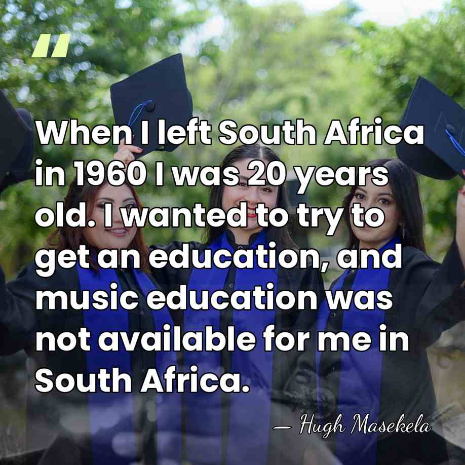 When I left South Africa in 1960 I was 20 years old.&hellip; - Hugh Masekela