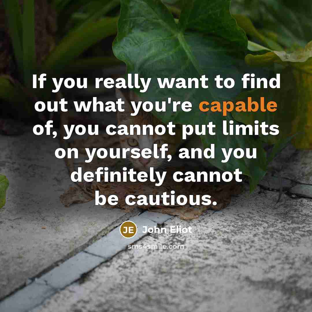 “If you really want to find out what you're capable…” quote by John Eliot