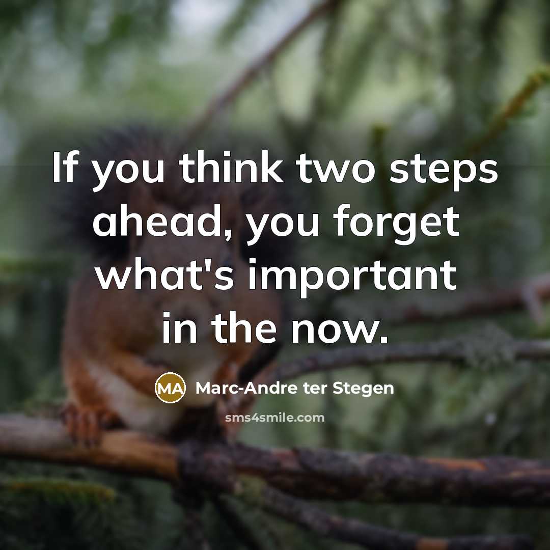 “If you think two steps ahead, you forget what's important…” quote by Marc-Andre ter Stegen