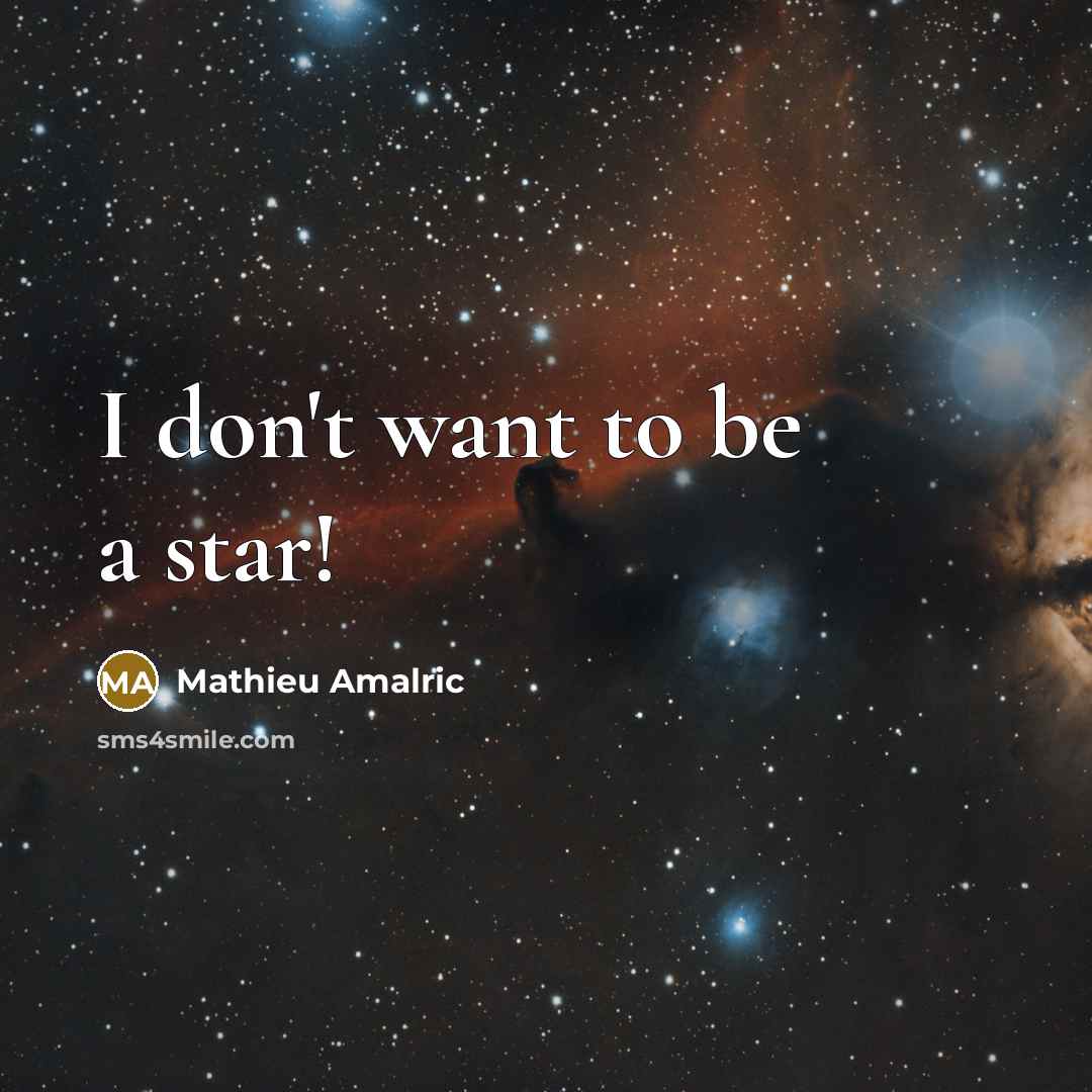 “I don't want to be a star!…” quote by Mathieu Amalric