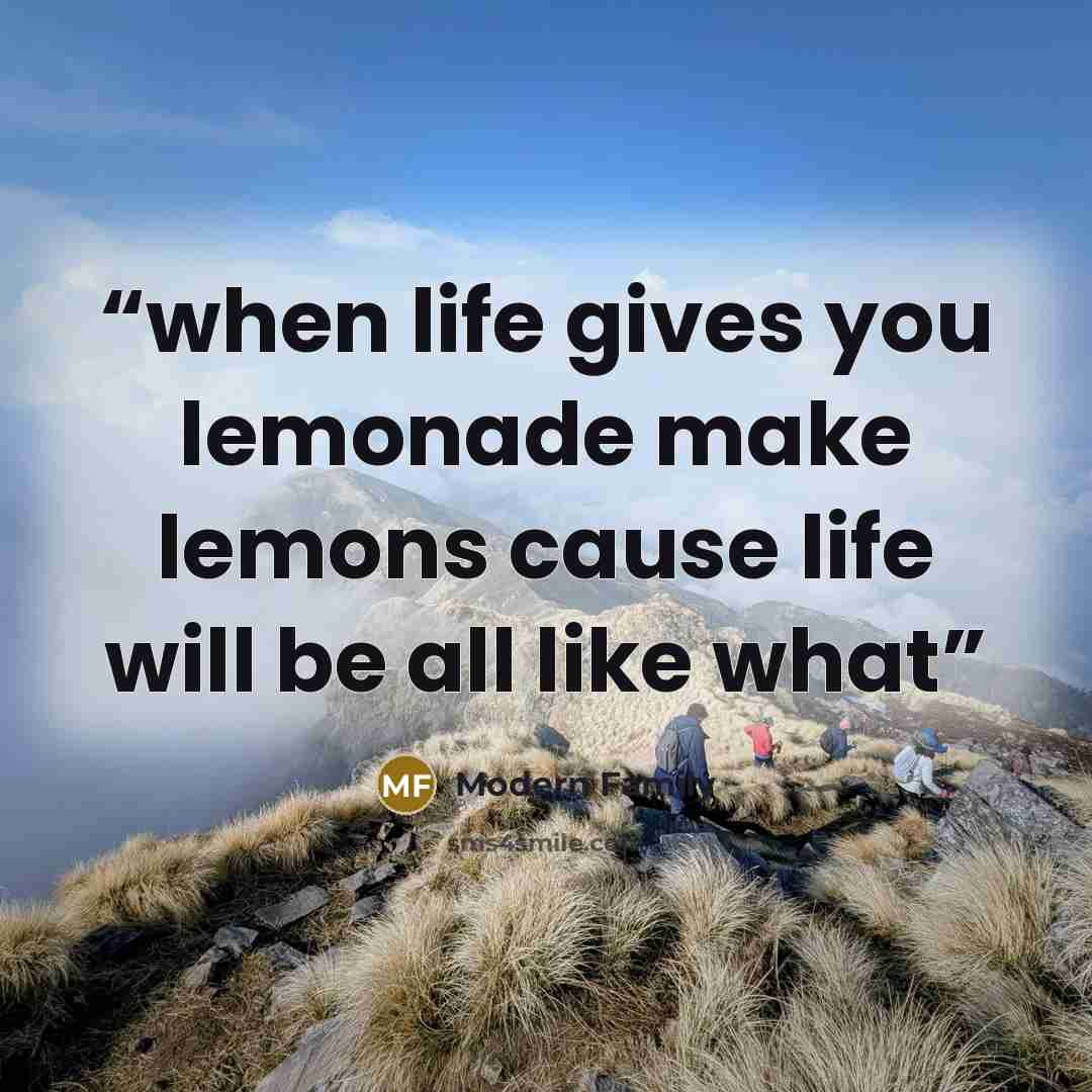 “when life gives you lemonade make lemons cause life will be all like what” quote by Modern Family