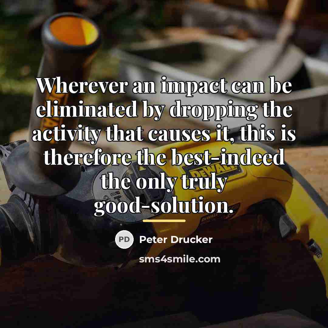 “Wherever an impact can be eliminated by dropping the activity…” quote by Peter Drucker