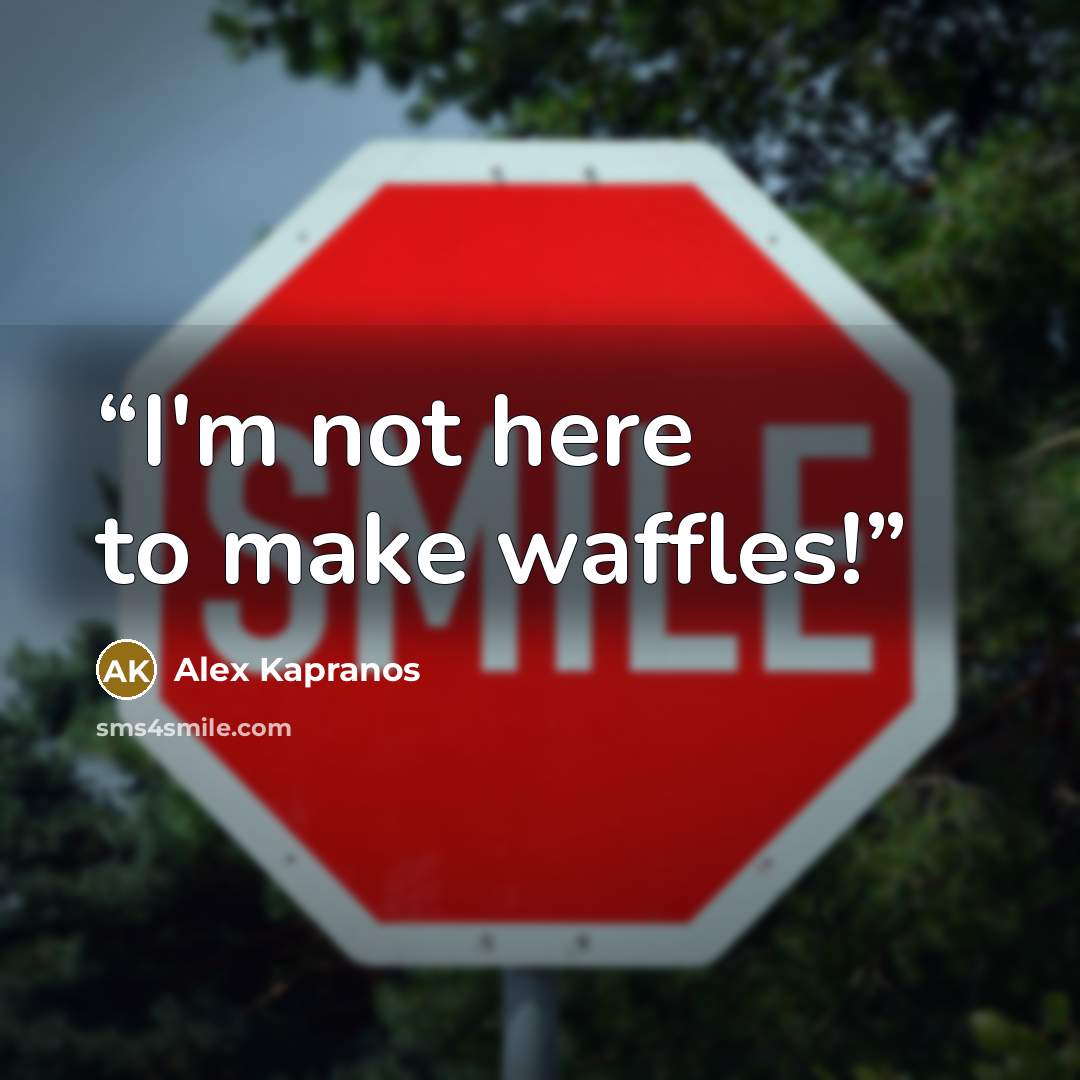 “I'm not here to make waffles!” quote by Alex Kapranos