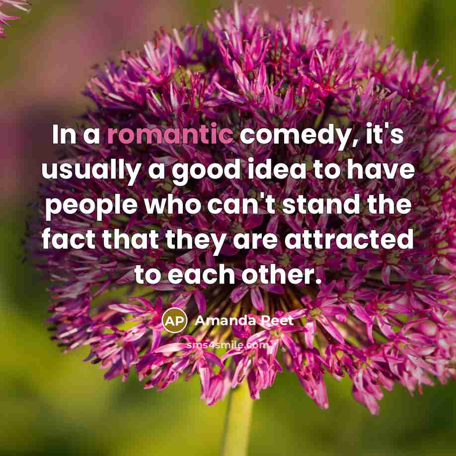 “In a romantic comedy, it's usually a good idea to…” quote by Amanda Peet