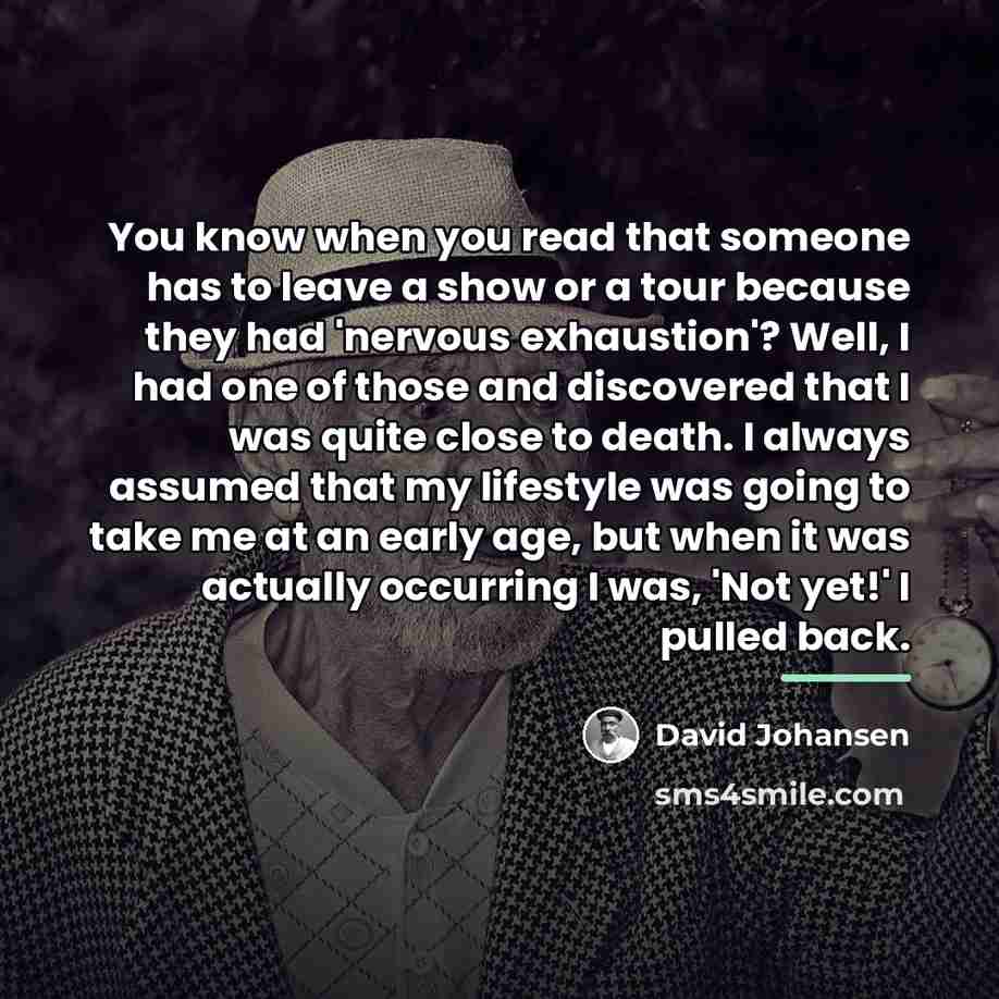 “You know when you read that someone has to leave…” quote by David Johansen
