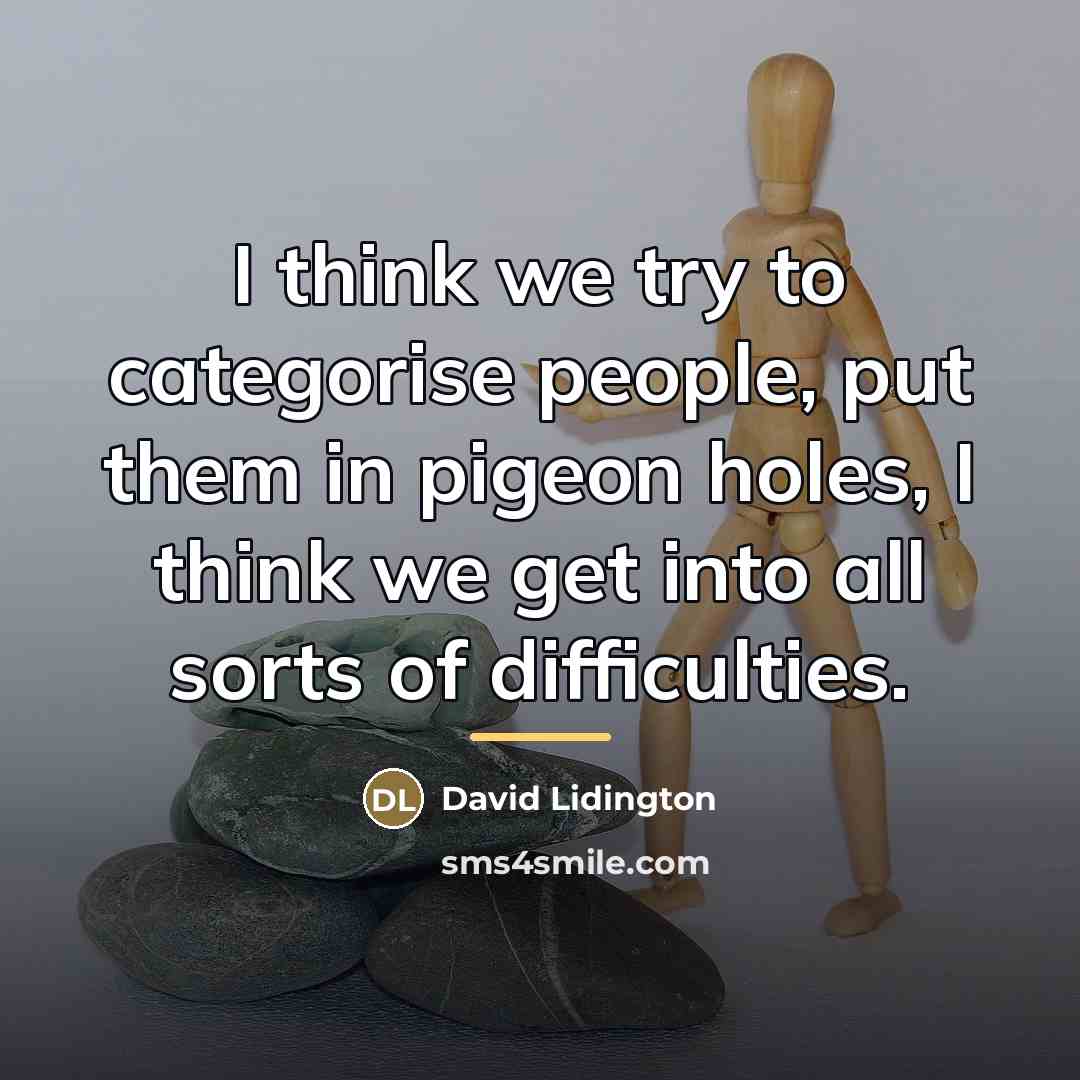 “I think we try to categorise people, put them in…” quote by David Lidington