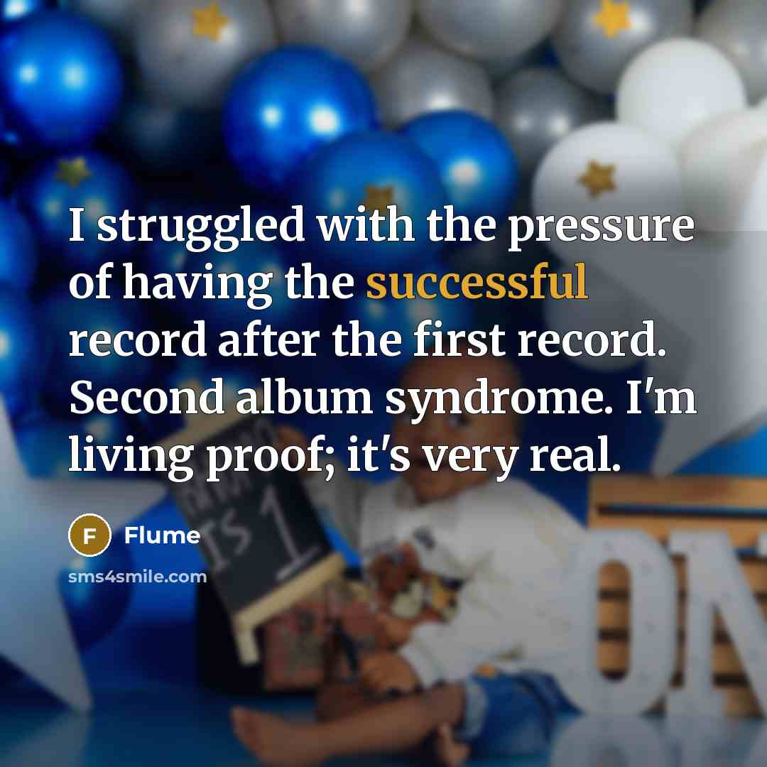 “I struggled with the pressure of having the successful record…” quote by Flume