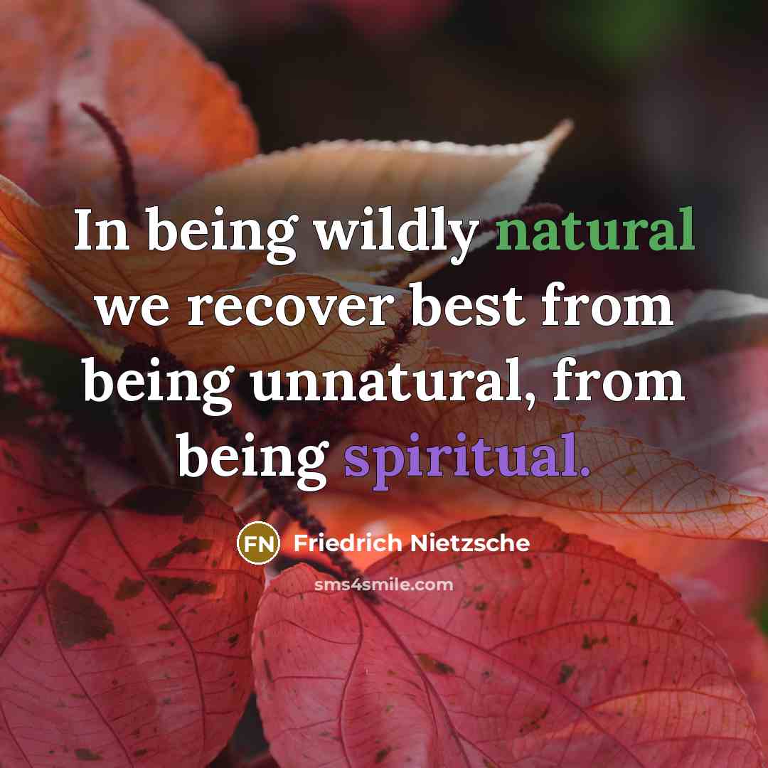 “In being wildly natural we recover best from being unnatural,…” quote by Friedrich Nietzsche