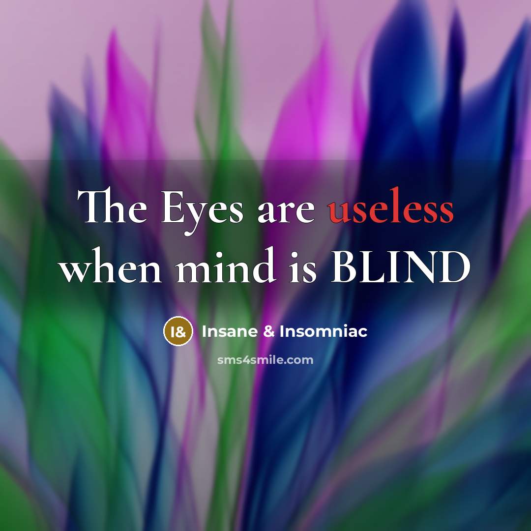 “The Eyes are useless when mind is BLIND…” quote by Insane & Insomniac