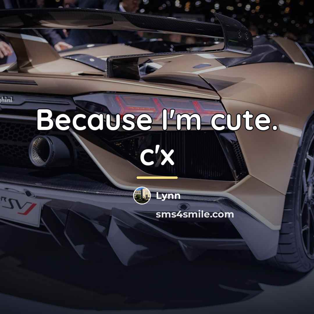 “Because I'm cute. c'x…” quote by Lynn