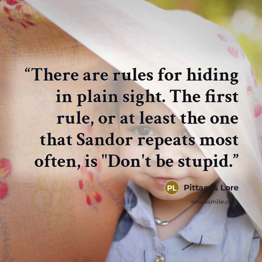 “There are rules for hiding in plain sight. The first rule, or at least the one that Sandor repeats most often, is "Don't be stupid.” quote by Pittacus Lore