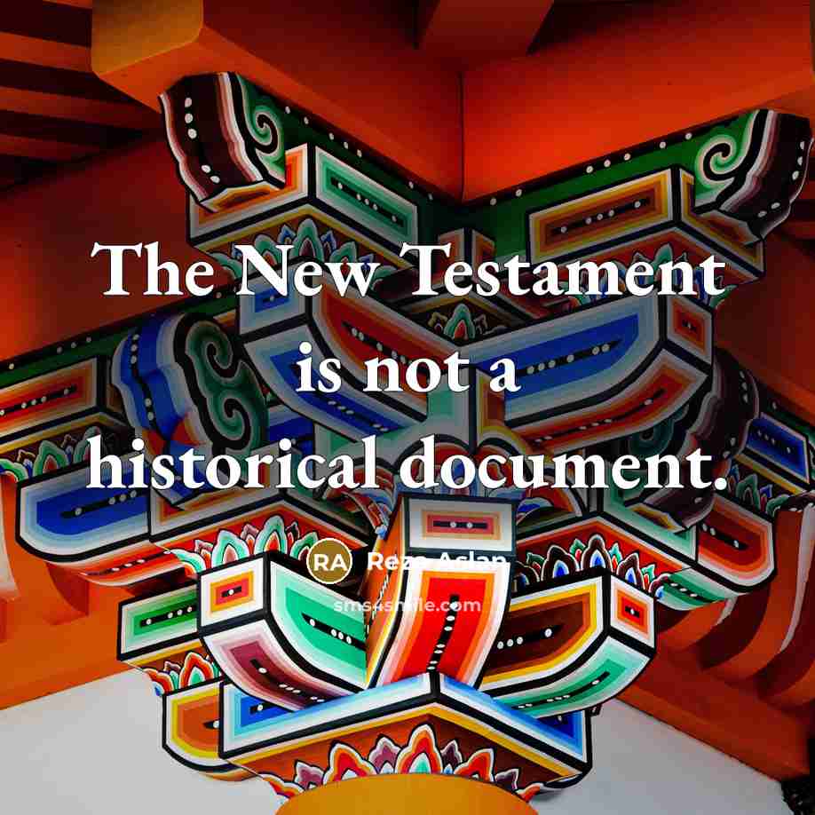 “The New Testament is not a historical document.…” quote by Reza Aslan
