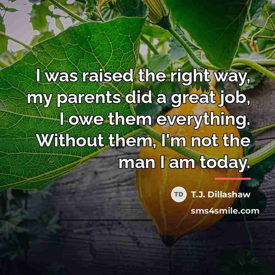“I was raised the right way, my parents did a…” quote by T.J. Dillashaw