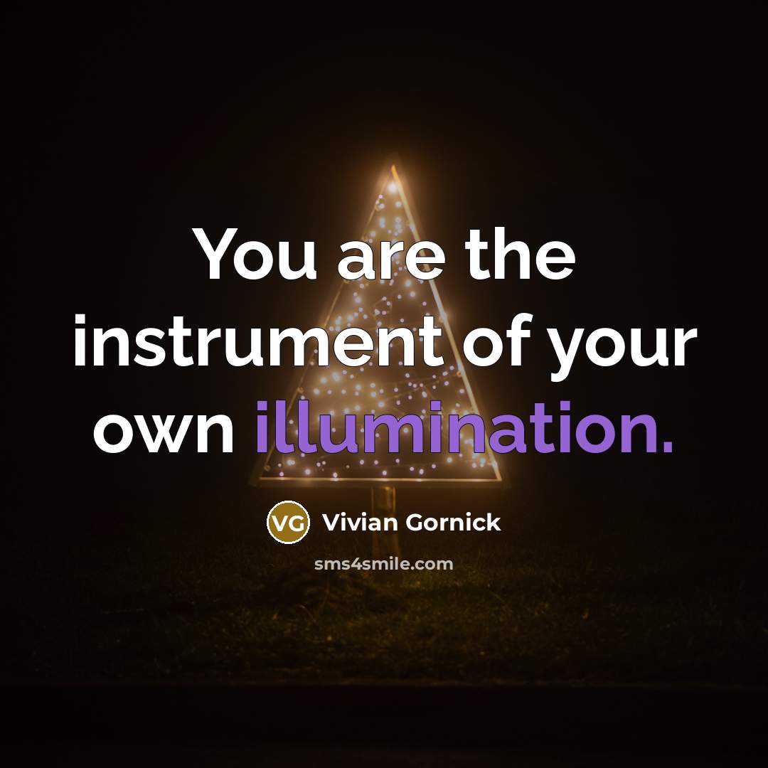 “You are the instrument of your own illumination.…” quote by Vivian Gornick