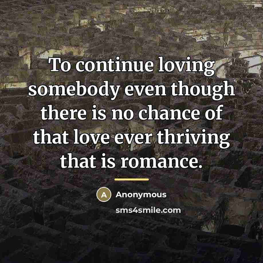 “To continue loving somebody even though there is no chance…” quote by Anonymous