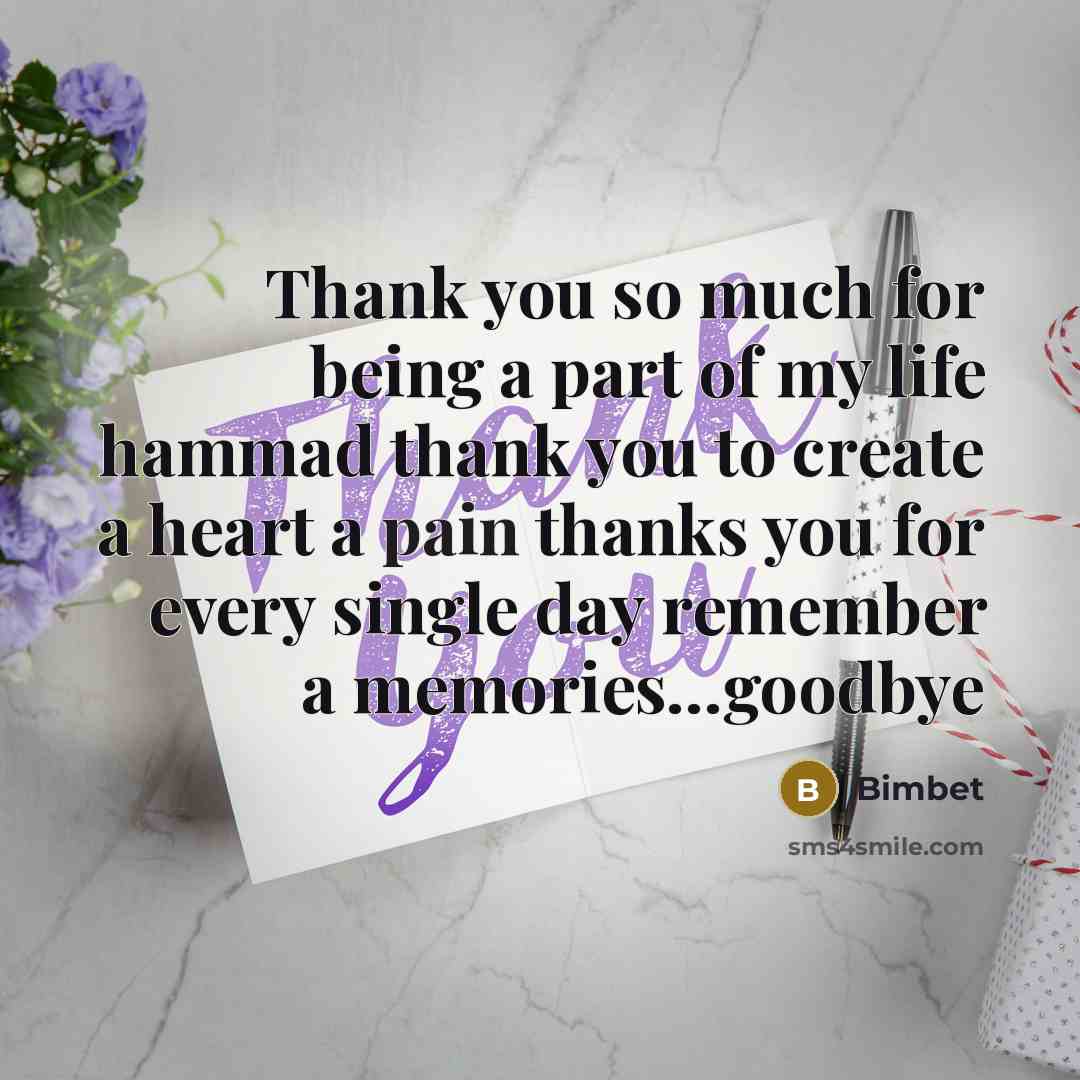 “Thank you so much for being a part of my…” quote by Bimbet