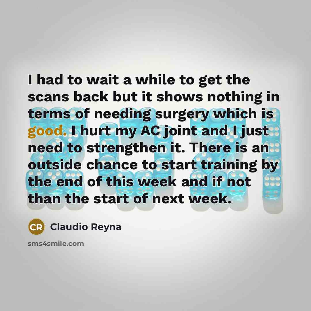 “I had to wait a while to get the scans…” quote by Claudio Reyna