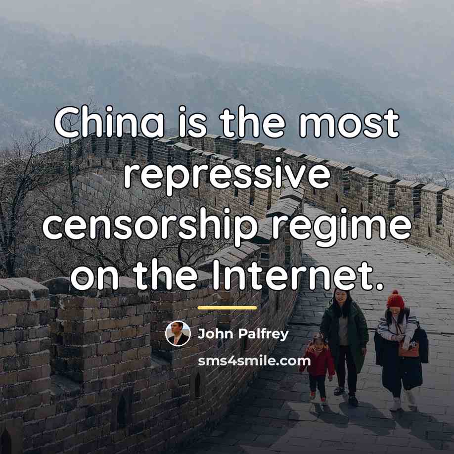 “China is the most repressive censorship regime on the Internet.…” quote by John Palfrey