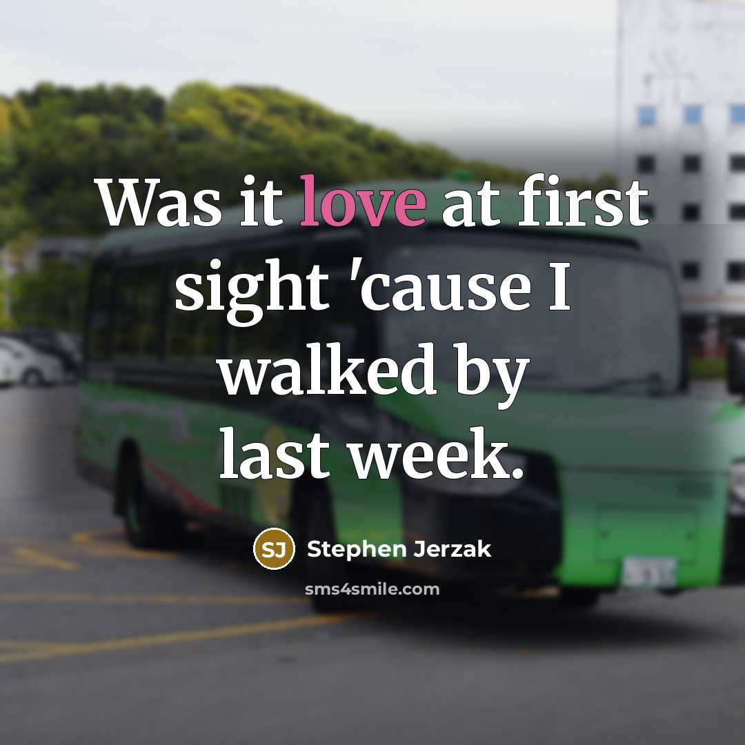 “Was it love at first sight 'cause I walked by…” quote by Stephen Jerzak