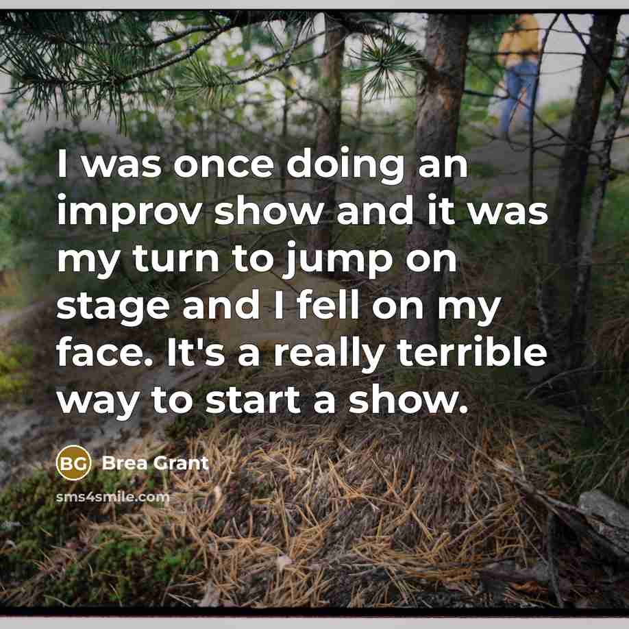 “I was once doing an improv show and it was…” quote by Brea Grant