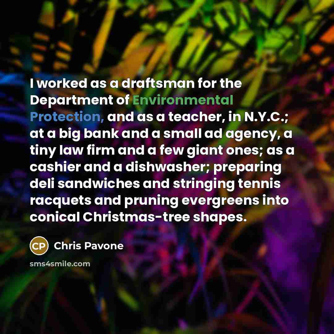 “I worked as a draftsman for the Department of Environmental…” quote by Chris Pavone
