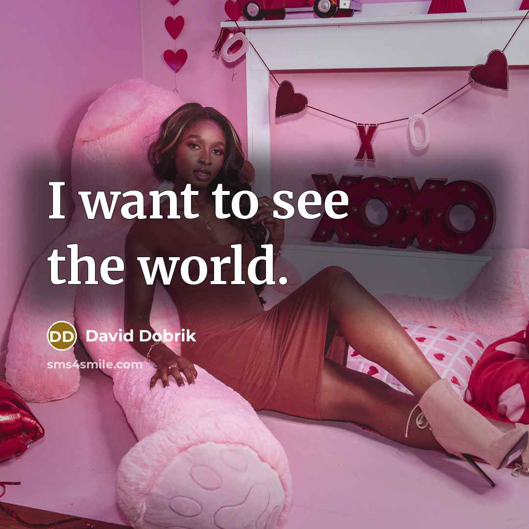 “I want to see the world.…” quote by David Dobrik
