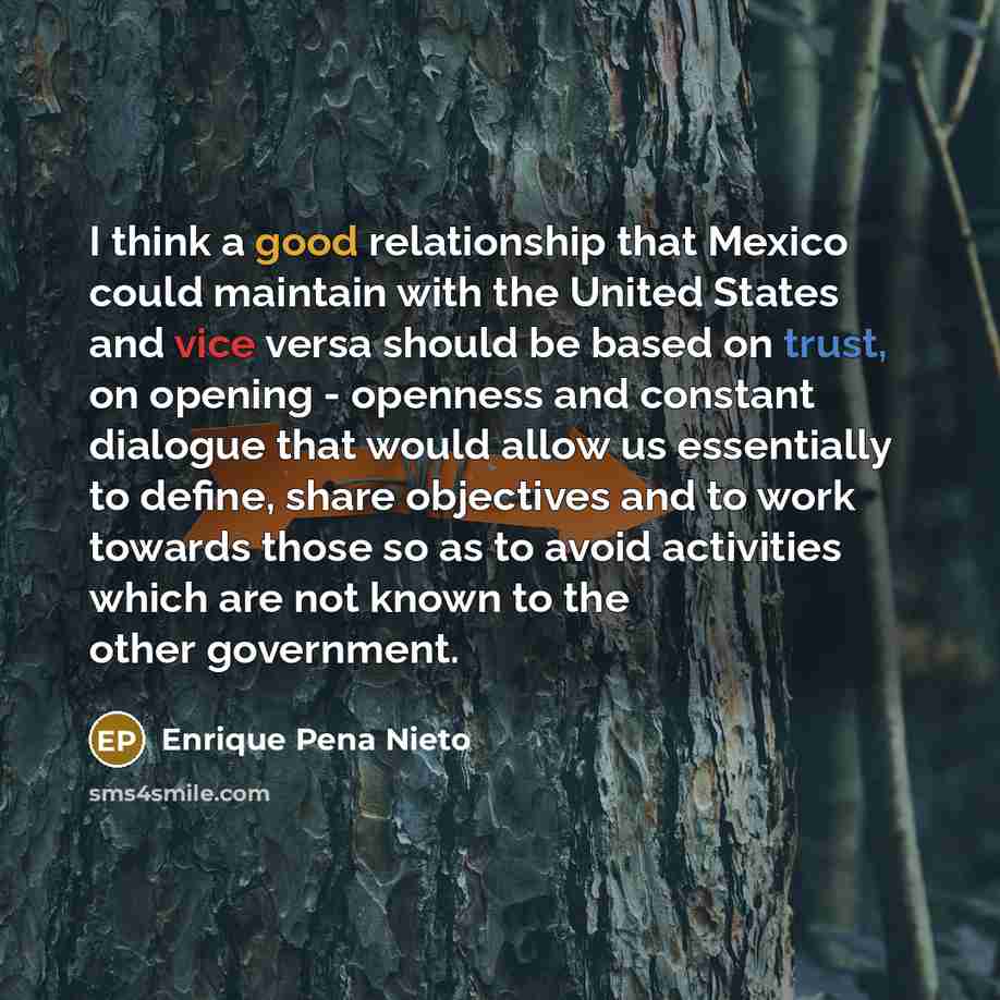 “I think a good relationship that Mexico could maintain with…” quote by Enrique Pena Nieto