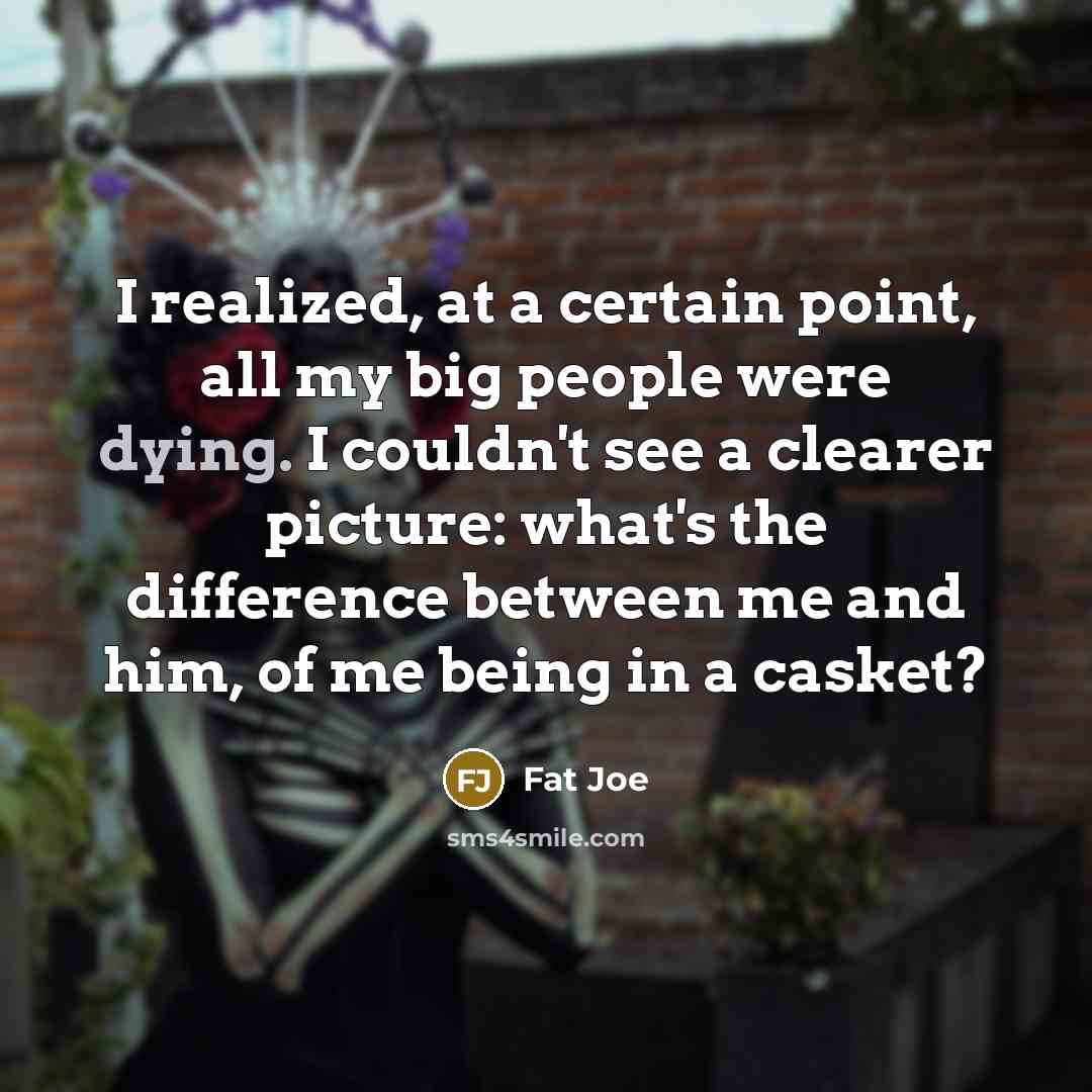 “I realized, at a certain point, all my big people…” quote by Fat Joe