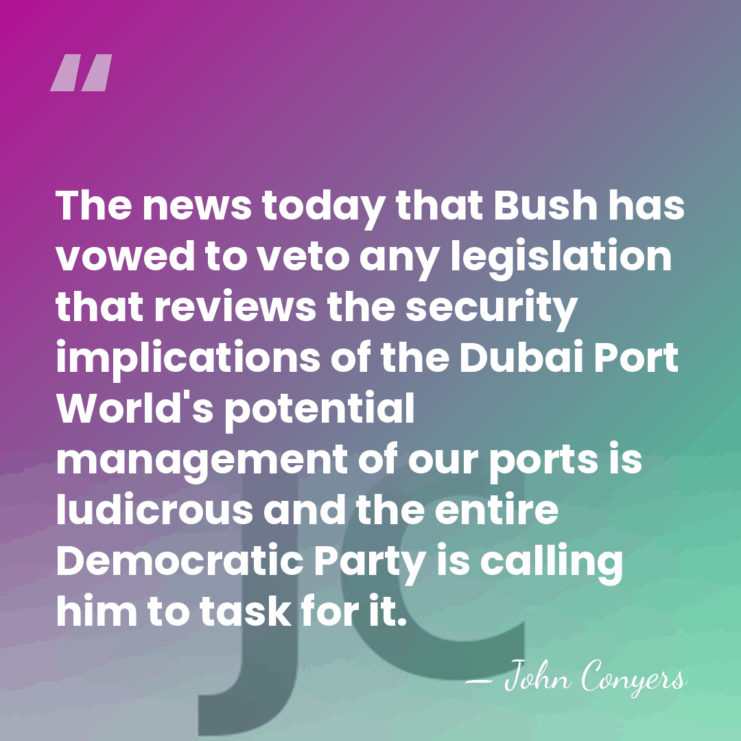 The news today that Bush has vowed to veto any legislation that&hellip; - John Conyers