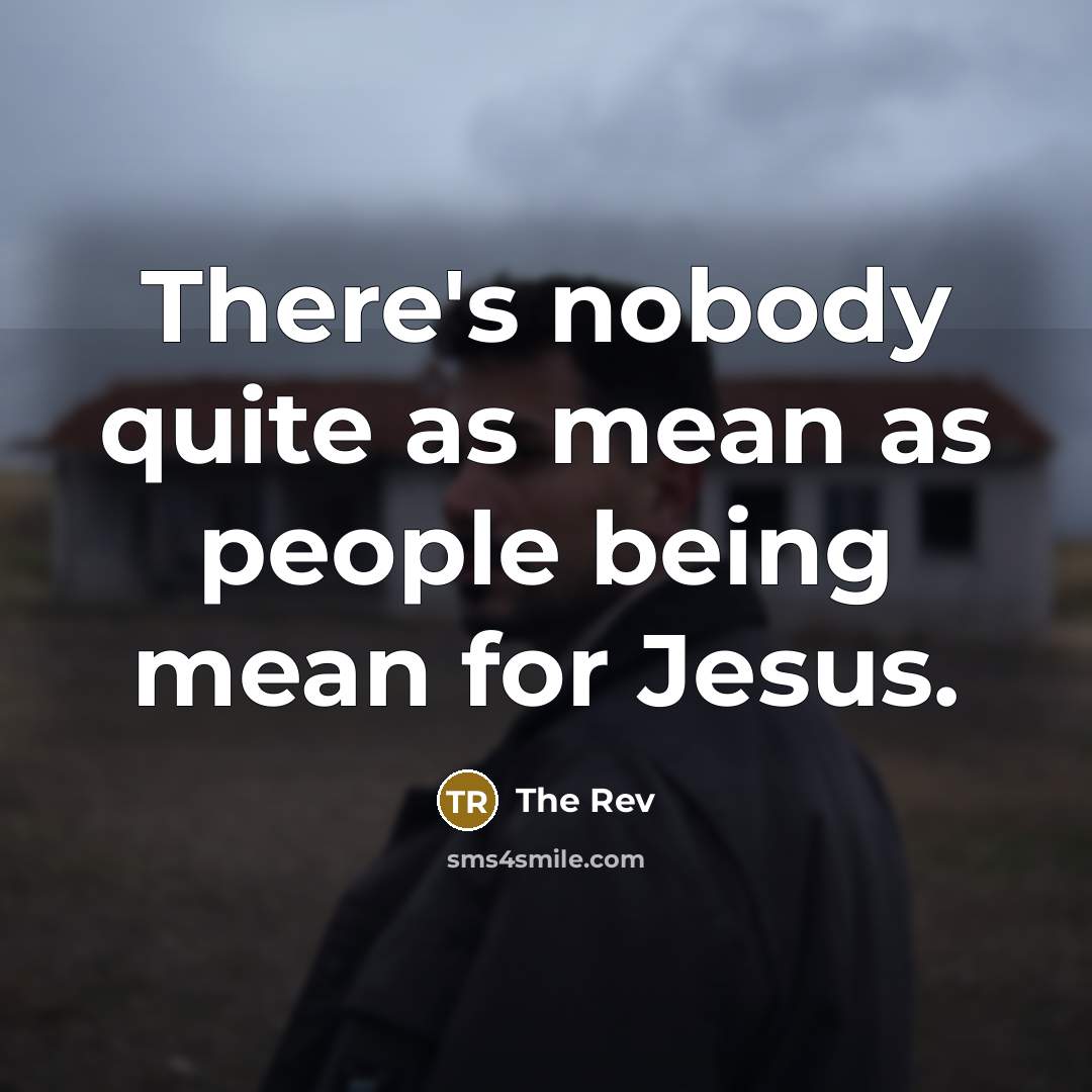 “There's nobody quite as mean as people being mean for…” quote by The Rev