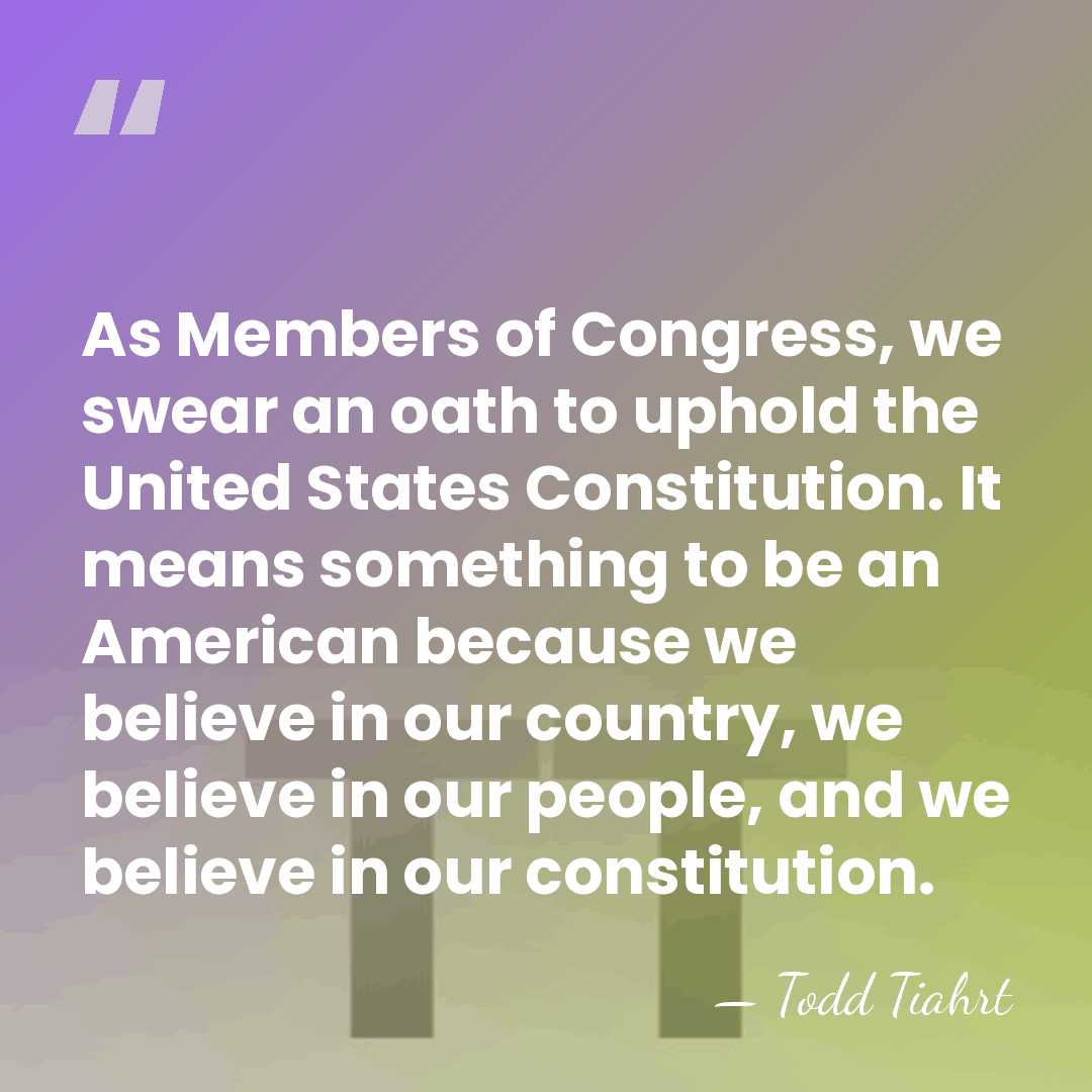 As Members of Congress, we swear an oath to uphold the United&hellip; - Todd Tiahrt